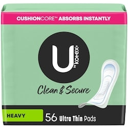 KOTEX Clean & Secure Ultra Thin Pads, Heavy Absorbency 56CT