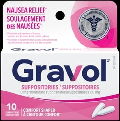 GRAVOL Comfort-Shaped Suppositories 100 mg 10PK