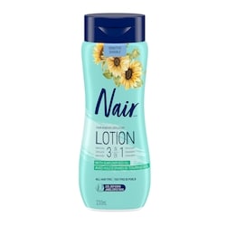 Nair 3-in-1 Hair Removal Lotion for Sensitive Skin with Sunflower Seed Oil and Green Tea Extract, 233 mL