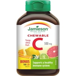 JAMIESON Chewable Vitamin C 500 mg Citrus Fruit Flavour
