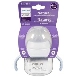 AVENT Natural Trainer Sippy Cup with Natural Response Nipple and Soft Spout, Clear, 5oz