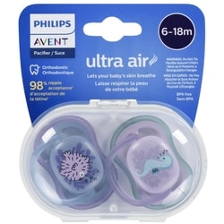 AVENT Ultra Air Pacifier 6-18m, puffer fish / sea horse