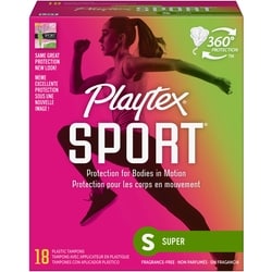 Playtex Sport Unscented Athletic Tampons Super 18ct
