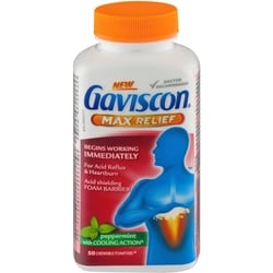 Gaviscon Max Relief Chewable Foamtabs Peppermint with Cooling Action 50