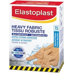 ELASTOPLAST Heavy Fabric Waterproof Adhesive Bandages, 15 Assorted