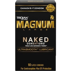 TROJAN Magnum Naked Sensations Large Size Lubricated Condoms 10