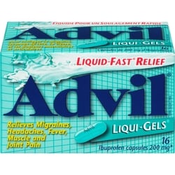Advil Regular Strength Liqui-Gels Ibuprofen Capsules for Headaches and Pain Relief, 200 mg, 16