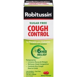 Robitussin Cough Control Liquid People with Diabetes Berry Flavour 115 ml