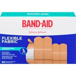 BAND AID Flexible Fabric Adhesive Bandages assorted 80
