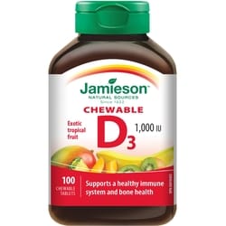 JAMIESON Vitamin D3 Chewables Tropical Flavour