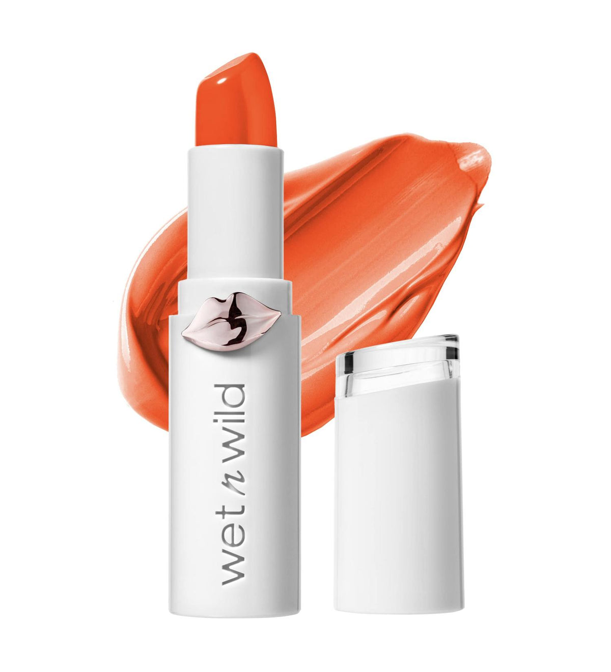 Wet n Wild Mega Last High-Shine Lipstick Lip Color Makeup Orange Tanger-ring the Alarm