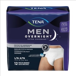TENA MEN OVERNIGHT PROTECTIVE UNDERWEAR LG/XL 12
