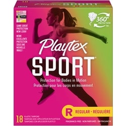 Playtex Sport Unscented Athletic Tampons Regular 18ct