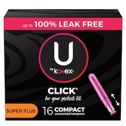 KOTEX Click Compact Tampons, Super Plus, 16 ct