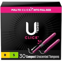 KOTEX Click Compact Multipack Tampons, Regular/Super, 30 ct