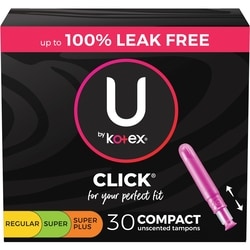 KOTEX Click Compact Multipack Tampons, Regular/Super/Super Plus, Unscented