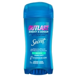 Secret Outlast Sweat & OdorClear Gel Women's Antiperspirant Deodorant, Unscented, 73 grams