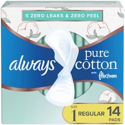 Always Pure Cotton with FlexFoam Pads Size 1