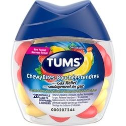 TUMS Chewy Bites with Gas Relief, Chewable Tablets 28 Tabs