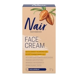 NAIR Hair Removal Cream for Face and Upper Lip with Sweet Almond Oil and Baby Oil