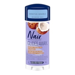 NAIR Glides Away Sensitive Formula Hair Remover for Bikini, Arms and Underarms with 100% Natural Coconut Oil plus Vitamin E