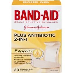 BAND AID Adhesive Bandages Plus Antibiotics 20 ea
