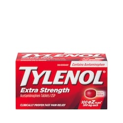 TYLENOL Extra Strength Pain Relief Acetaminophen 500mg 100 EZTabs
