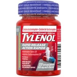 Tylenol Extra Strength Pain Relief Acetaminophen 500mg Rapid Release Gels, 120 Coun