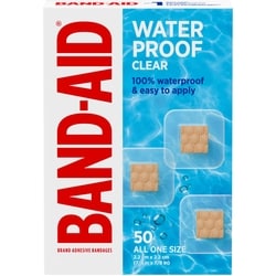 BAND AID WATERPROOF CLEAR 50