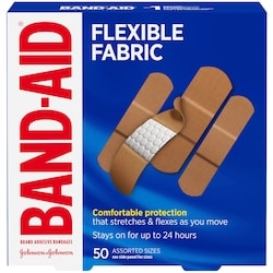 BAND-AID® Brand Flexible Fabric Adhesive Bandages, Assorted Sizes, 50 Count