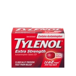 TYLENOL Extra Strength Pain Relief Acetaminophen 500mg EZTabs