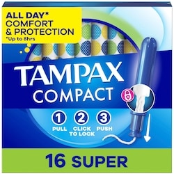 TAMPAX Pocket Pearl Tampons Super Absorbency with LeakGuard Braid, Unscented