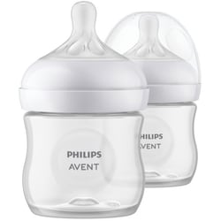 AVENT Natural Baby Bottle With Natural Response Nipple, Clear, 4oz, 2 pack