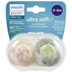 AVENT Ultra Soft Pacifier 0-6m, toucan / green leaves