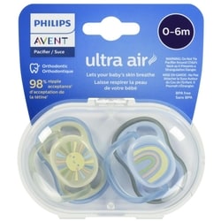 AVENT Ultra Air Pacifier 0-6m, smiling sun / blue rainbow,