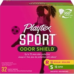 Playtex Sport Tampons with Odor Shield, Unscented Multipack Regular & Super