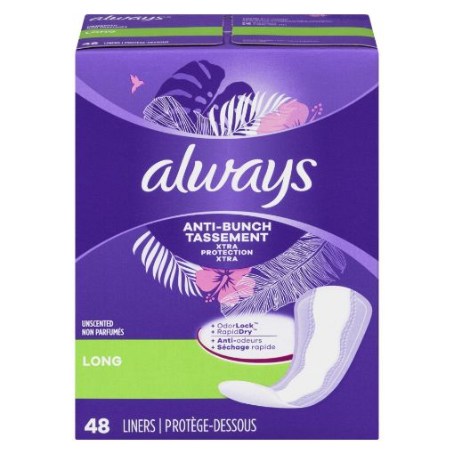 ALWAYS PANTY LINER LONG UNSCENTED 48