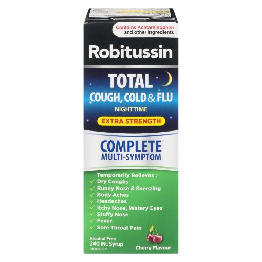 ROBITUSSIN TOTAL EXTRA STRENGTH SYRUP - COUGH/COLD/FLU - NIGHT 240ML