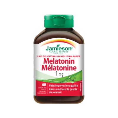 Jamieson Fast Dissolving Melatonin 1 mg Peppermint Flavor 60 Sublingual Tablets