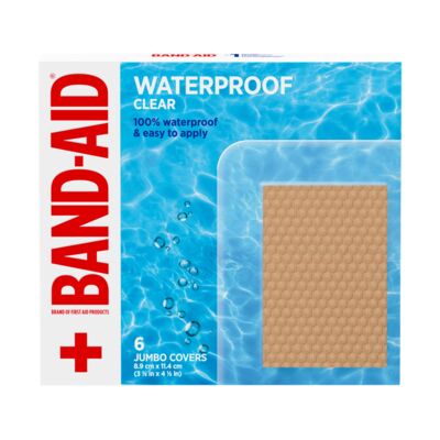 BAND AID COVERS WATERPROOF JUMBO 6