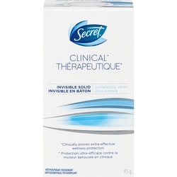 Secret Clinical Antiperspirant and Deodorant Invisible Solid, Completely Clean