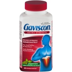Gaviscon Extra Strength Chewable Foamtabs Peppermint with Cooling Action 60
