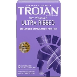 TROJAN Her Pleasure Ultra Ribbed Lubricated Condoms