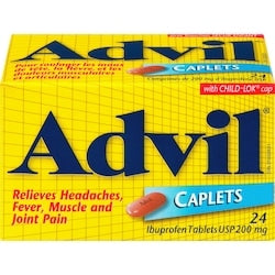 Advil Regular Strength Ibuprofen Caplets for Headaches and Pain Relief, 200 mg, 24