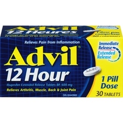 Advil 12 Hour Tablets for Extended Pain Relief, 600 mg Ibuprofen, 30