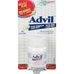 Advil Extra Strength Ibuprofen Capsules 400 mg Travel Pack 10 Liqui-Gels