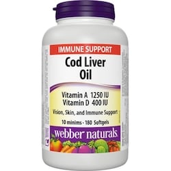 WEBBER Cod Liver Oil Vitamin A Vitamin D 1250 IU/400 IU