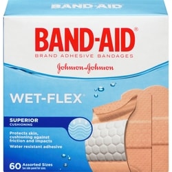 BAND AID Wet-Flex Adhesive Bandages, Waterproof ASSORTED 60