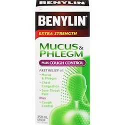 BENYLIN Extra Strength Cold, Mucus & Phlegh, Cough Control Syrup 250 ml