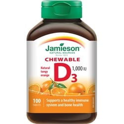 JAMIESON Chewable Vitamin D 1,000 IU Natural Tangy Orange